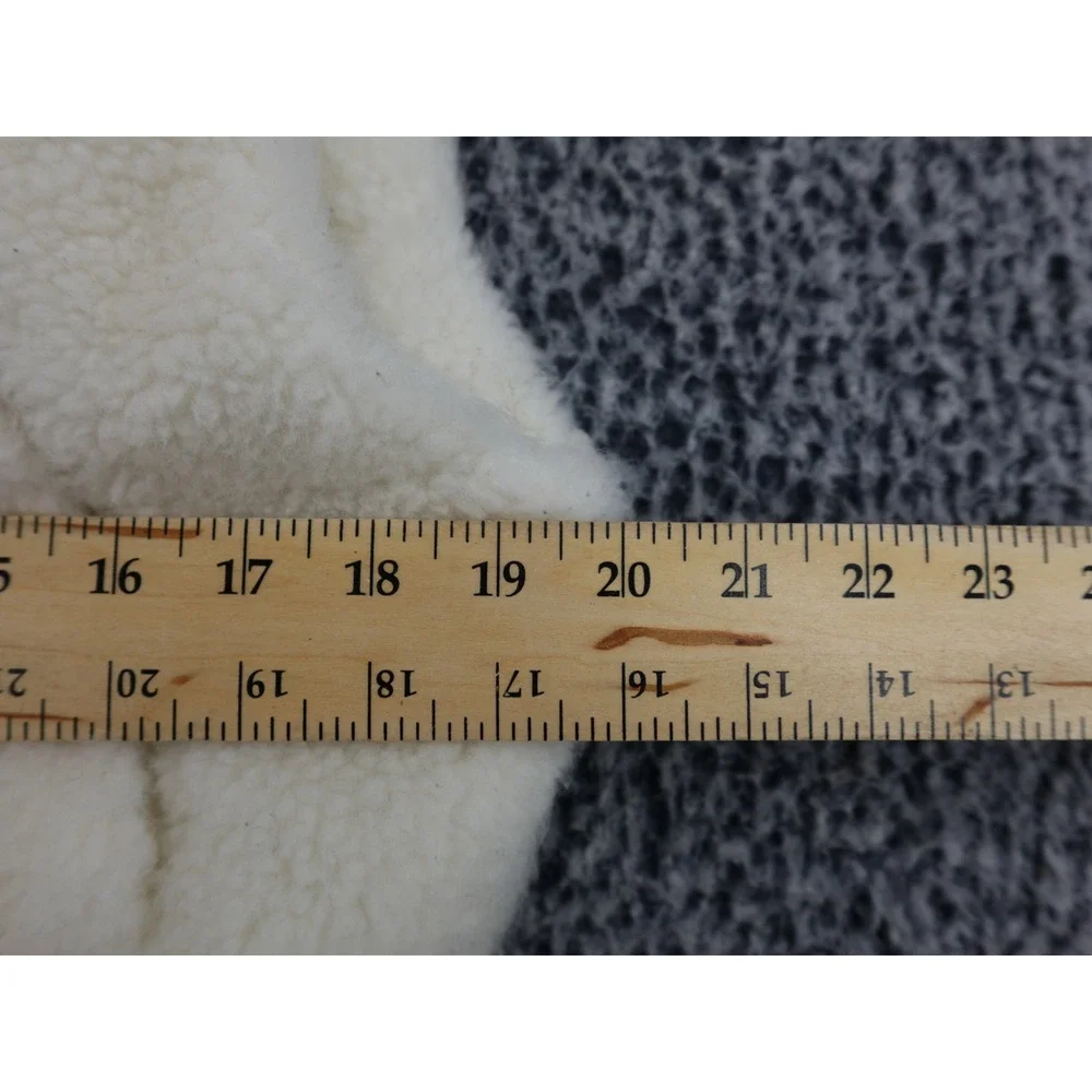 Garage Sherpa Puffer Vest Womens Medium Cream Ivory Faux Shearling Full Zip‎ Coz